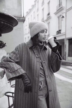 Amelia Coat - Dark Grey Stripe