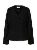 Darla Ls Knit Button Cardigan Ex - Black