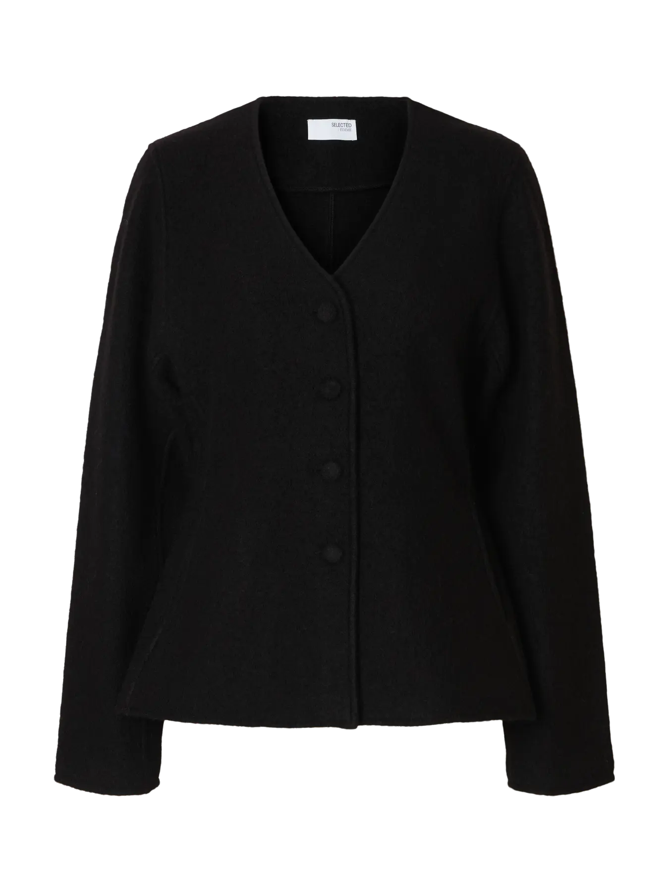 Darla Ls Knit Button Cardigan Ex - Black