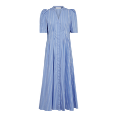 Terancc Stripe Pleat Dress - Pale Blue