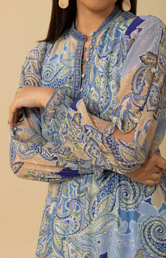 Shelby Long Dress - Blue