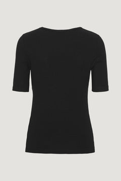 Rib Cut Out T-Shirt - Black