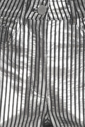 Striped Leather Pants - Black Comb.