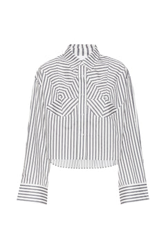 Striped Cutline Shirt - Silver Filigree Grey Comb