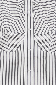 Striped Cutline Shirt - Silver Filigree Grey Comb