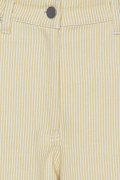Striped Twill Wide Pants - Straw Comb.