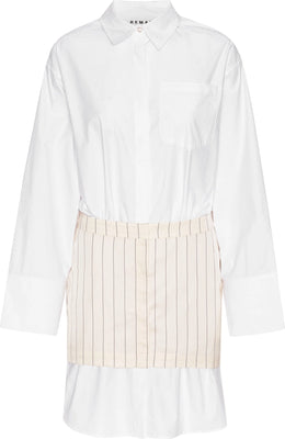 Layered Suiting Dress - Egret Comb