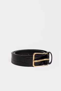 Aiden Belt - Black Croco