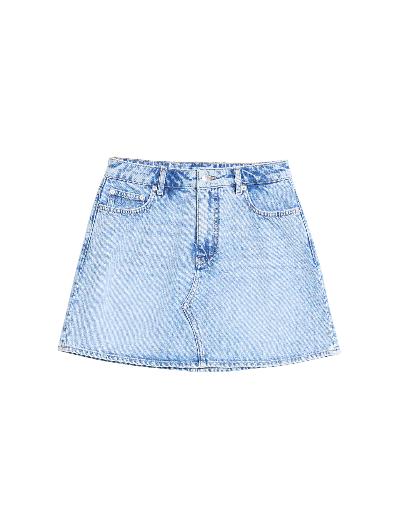 Denim Mini Skirt - Blue Washed