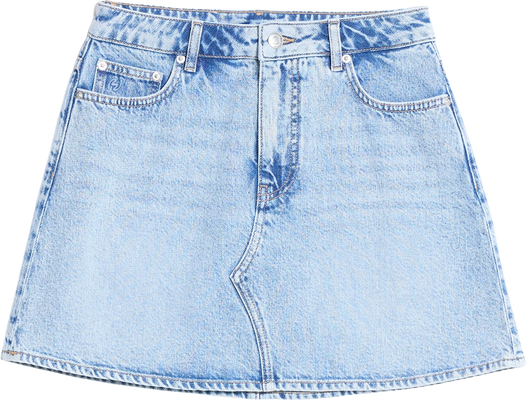 Denim Mini Skirt - Blue Washed