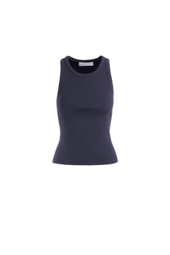 Pia Rib Singlet - Navy