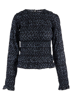 Mila Blouse - Black Lupin Print