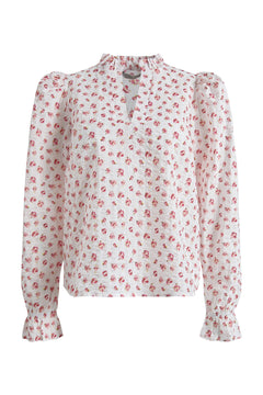 Jenny Crepe Blouse - White Berry Print