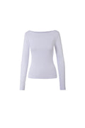 Petronella Rib Boatneck - White