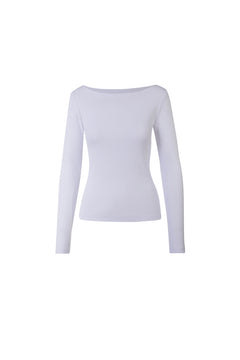 Petronella Rib Boatneck - White