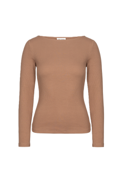 Petronella Rib Boatneck - Camel