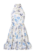 Fern Halterneck Ruffled Mini Dress - Tulip Blue
