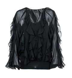 Ruffle Blouse - Black