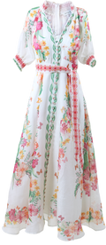 Alaiya Silk/Linen Dress L - Ivory