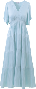 Angie Solid Dress Long - L.Blue