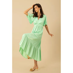 Angie Solid Dress Long - Mint