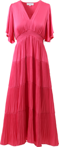 Angie Solid Dress Long - Pink
