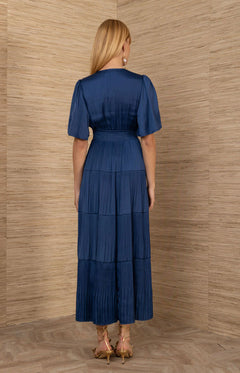 Angie Solid Dress Long - Indigo