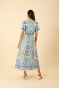 Katelyn Linen Dress Long - Blue
