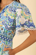Katelyn Linen Dress Long - Blue