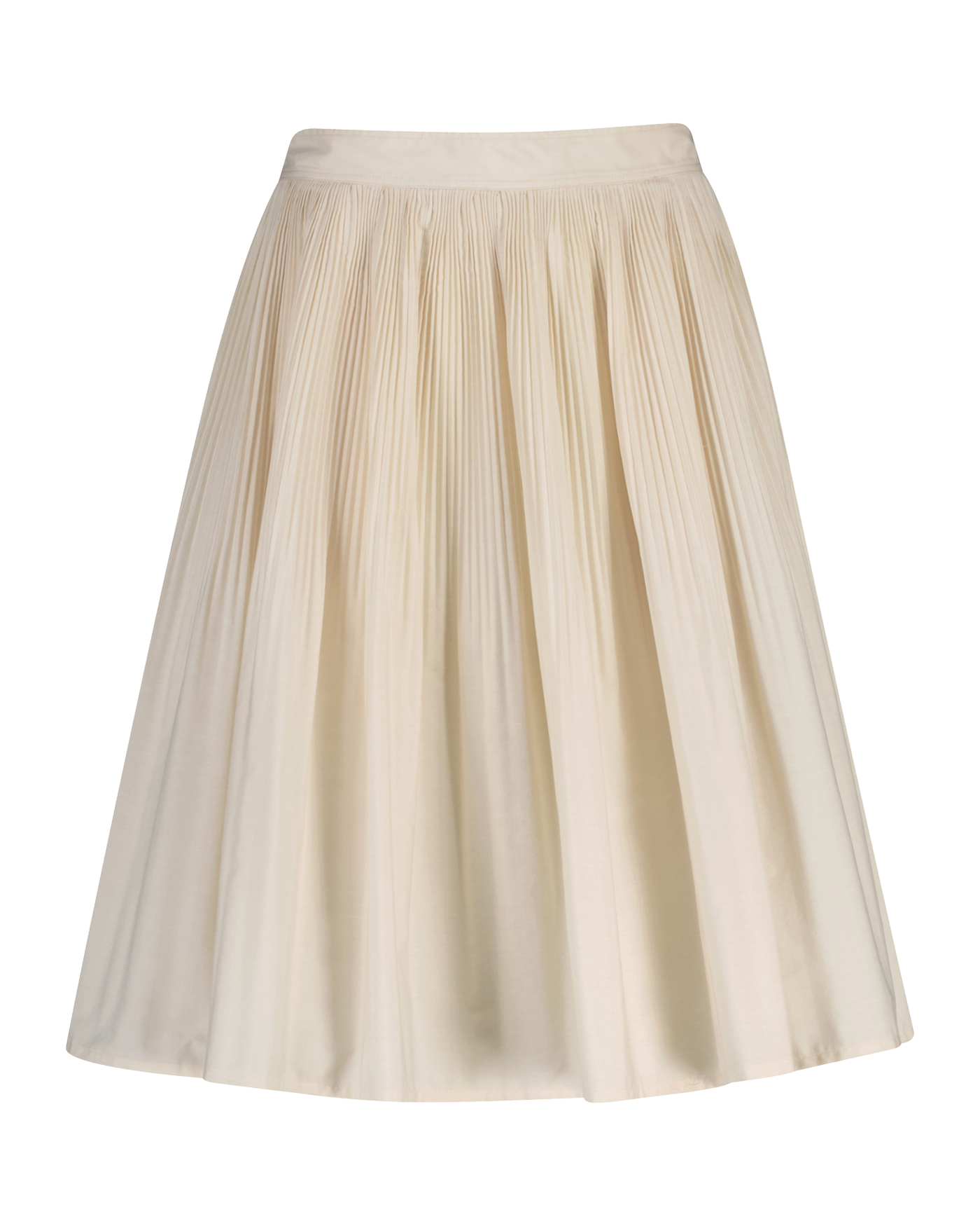 Ctn Pleated Skirt - Creamed White