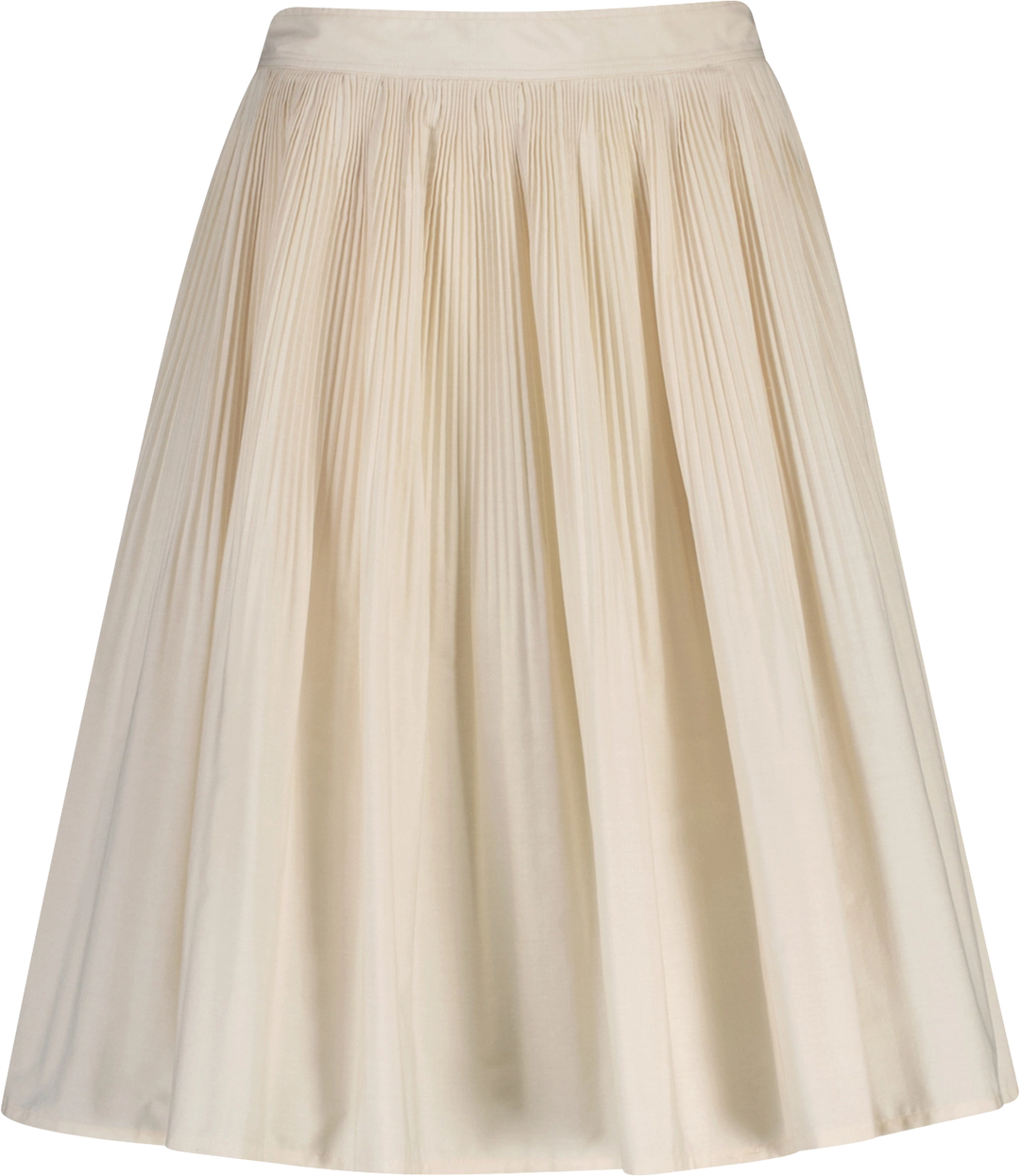 Ctn Pleated Skirt - Creamed White