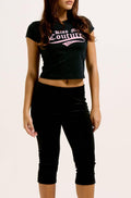 Kiss My Couture Capped Baby Sleeve Tshirt - Black