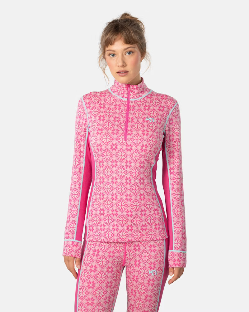Rose Half Zip - Bright Pink