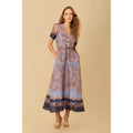 Aubrie Silk/Linen Longdress - Navy