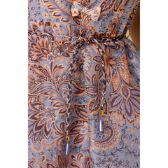 Aubrie Silk/Linen Longdress - Navy