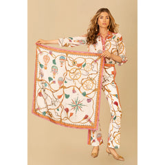 Leilany Silk Scarf - White