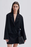 Leata Leather Bag - Black Silver