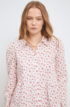 Comma Crepe Dress - White Berry Print