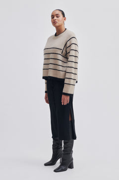 Laila Knit O-Neck - Oxford Tan