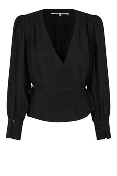 Paulina Wrap Blouse - Black