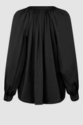 Drape Tunic Blouse - Black