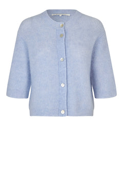 Andrea Knit Rib Cardigan - Brunnera Blue