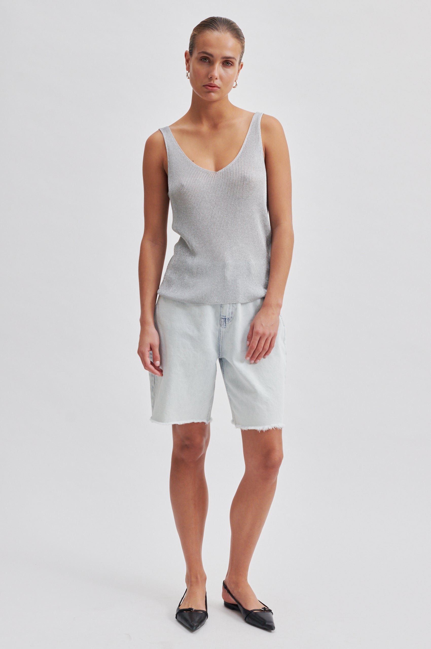 Ellia Knit Top - Silver