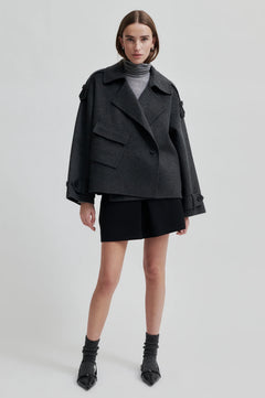 Walance Short Jacket - Dark Grey Melange