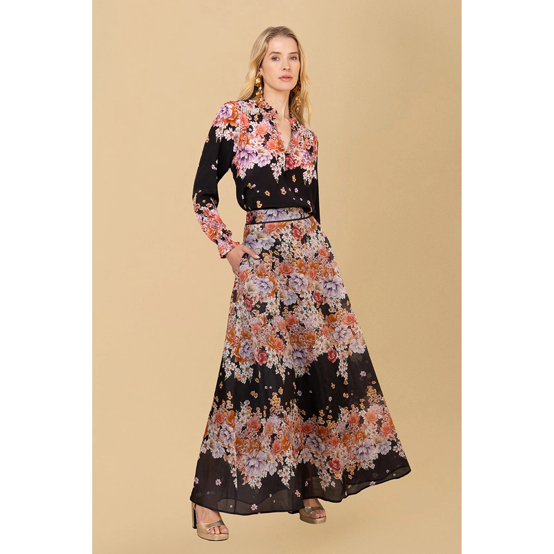 Baylor Skirt Silk/Linen - Black