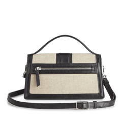 Zoe Crossbody Bag Canvas Mix - Black / Offwhite