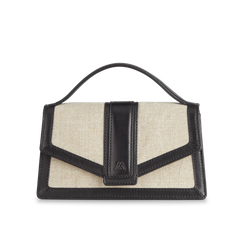 Zoe Crossbody Bag Canvas Mix - Black / Offwhite