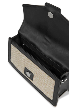 Zoe Crossbody Bag Canvas Mix - Black / Offwhite