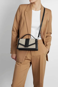 Zoe Crossbody Bag Canvas Mix - Black / Offwhite