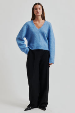 Camryn Knit V-Neck - Marina